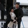 Shannen Doherty en promenade à Paris, le 23 février 2015. Après un déjeuner au restaurant indien Kashmir (Saint-Germain), elle a rendu visite, avec son meilleur ami Chris Cortazzo, à Paul Watson sur le bateau Brigitte Bardot, actuellement sur la Seine.