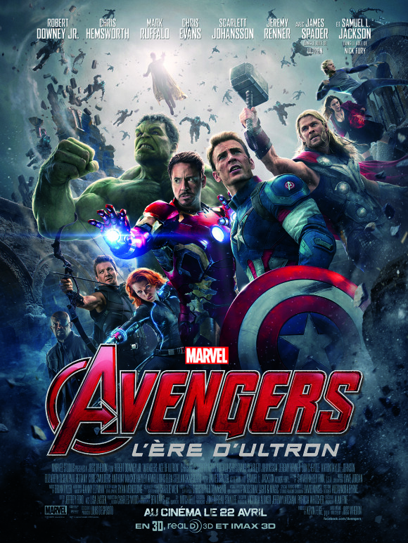 Affiche du film Avengers - L'ère d'Ultron en salles le 22 avril 2015
