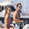 Exclusif - L'ex-joueuse de tennis Arantxa Sanchez-Vicario et son mari Josep passent leurs vacances à Ibiza le 12 août 2013.