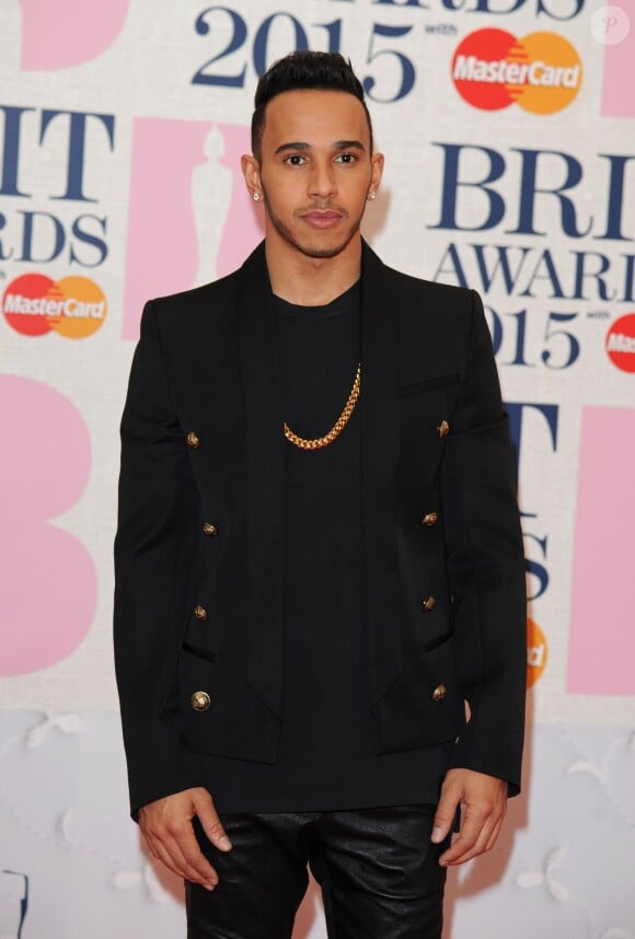 Lewis Hamilton - 35e cérémonie des Brit Awards à l'O2 Arena de Londres, le 25 février 2015.