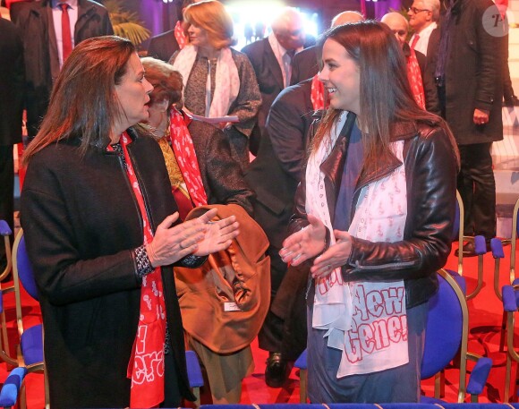 La princesse Stéphanie de Monaco et sa fille Pauline Ducruet lors du Festival New Generation, au chapiteau de Fontvieille, le 31 janvier 2015.