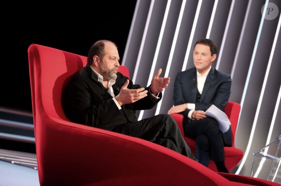 Exclusif - Enregistrement de l'émission Le Divan présentée par Marc-Olivier Fogiel, avec Eric Dupond-Moretti en invité, le 31 janvier 2015. L'émission sera diffusée le 3 mars 2015 à partir de 23h05 sur France 3.