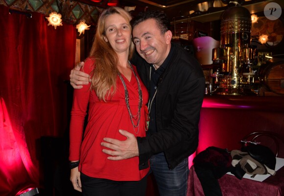 Exclusif - Gérald Dahan et sa compagne Claire enceinte à Paris, le 20 octobre 2014.
