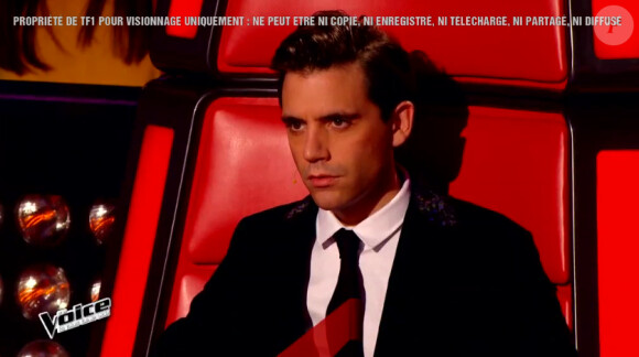 Mika dans The Voice 5, le 7 mars 2015 sur TF1.