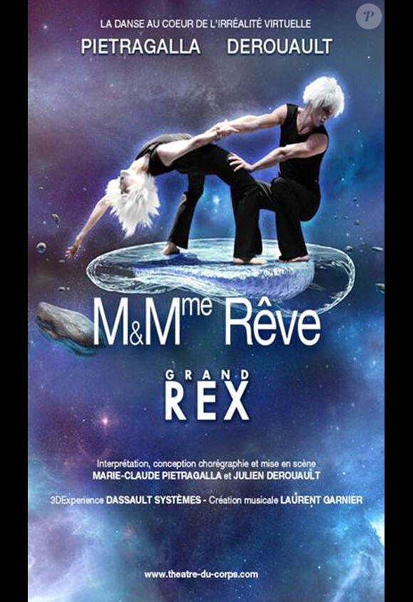 Marie-Claude Pietragalla et son compagnon Julien Derouault dans "Mr & Mme Reve" au Grand Rex à Paris à partir du 25 mars 2015 puis en tournée dans toute la France.
