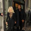 Kanye West et Kim Kardashian quittent le Royal Monceau pour se rendre au défilé Givenchy. Paris, le 8 mars 2015.