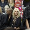 Kanye West et Kim Kardashian assistent au défilé Givenchy automne-hiver 2015-2016 au lycée Carnot. Paris, le 8 mars 2015.