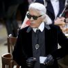Karl Lagerfeld - Défilé de mode "Chanel", collection prêt-à-porter automne-hiver 2015/2016, à Paris. Le 10 mars 2015