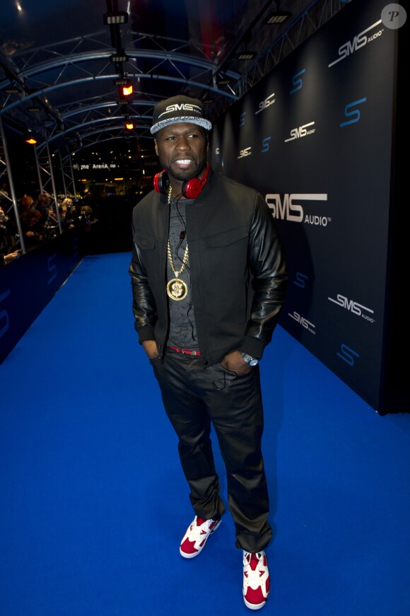 Le rappeur 50 Cent participe à la soirée "SMS Audio" à Amsterdam aux Pays-Bas le 31 octobre 2014.