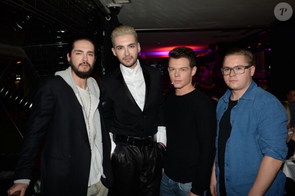 Exclusif - Le groupe Tokio Hotel (Bill Kaulitz, Tom Kaulitz, Georg Listing, Gustav Schäfer) - Soirée Mercedes Love Fashion week au Vip Room à Paris le 10 mars 2015.