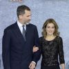 Le roi Felipe VI et la reine Letizia d'Espagne présidaient le 12 mars 2015 à un concert en hommage aux victimes du terrorisme à Madrid.