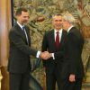 Le roi Felipe IV d'Espagne recevait Jens Stoltenberg, le secrétaire général de l'OTAN, au palais de la Zarzuela à Madrid, le 12 mars 2015.