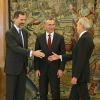 Le roi Felipe IV d'Espagne recevait Jens Stoltenberg, le secrétaire général de l'OTAN, au palais de la Zarzuela à Madrid, le 12 mars 2015.