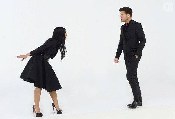 Exclusif - Anggun et Vincent Niclo - Tournage du clip de la chanson "Pour une fois", le 11 mars 2015.