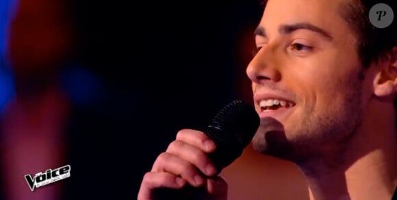 Jérémy Charvet dans The Voice 4, sur TF1, le samedi 14 mars 2015.