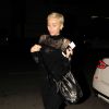 Exclusive - Miley Cyrus et Patrick Schwarzenegger ont rejoint Maria Shriver et Christopher Schwarzenegger pour dîner au Palm Restaurant à Beverly Hills, Los Angeles, le 11 mars 2015