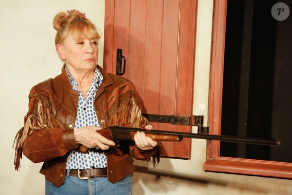 Exclusif - Michelle Bardollet - Générale de la pièce de théâtre "La famille est dans le pré" au théâtre Edgar à Paris le 16 mars 2015.