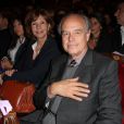  Exclusif - B&eacute;atrice Schonberg et Fr&eacute;d&eacute;ric Mitterrand lors du prix Clarins Femme Dynamisante &agrave; Paris, le 15 octobre 2012 