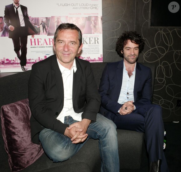 Pascal Chaumeil et Romain Duris lors de la présentation du film L'Arnacoeur à Londres le 28 juin 2010