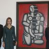 La reine Letizia d'Espagne pose devant Deux Figures (Nus sur fond rouge) de fernand Léger. Elle inaugurait le 17 mars 2015 au musée national centre d'art Reina Sofía, à Madrid, deux expositions créées en raison de la fermeture pour travaux du Kunstmuseum de Bâle.