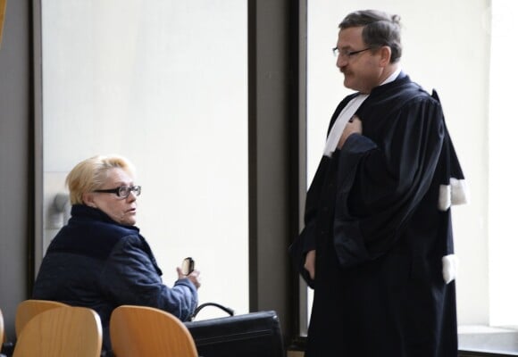 Jacqueline Cuchet (alias Jakie Quartz) et son avocat au tribunal correctionnel de Créteil. Le 18 février 2014.
