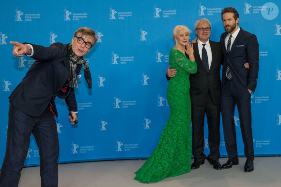 Simon Curtis, Ryan Reynolds et Helen Mirren au Photocall du film "Woman in Gold" lors du 65ème festival du film de Berlin. Le 9 février 2015