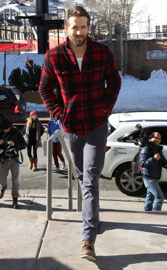 Ryan Reynolds dans les rues de Park City lors du Festival du Film de Sundance dans l'Utah, le 25 janvier 2015