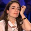 La chanteuse Yael Naim, très émue et en larmes, sur le plateau d'On n'est pas couché sur France 2, le samedi 21 mars 2015.