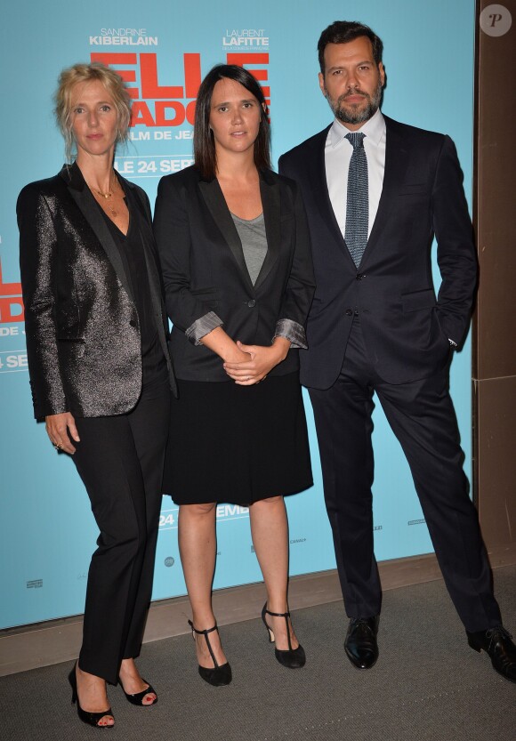 Sandrine Kiberlain, Jeanne Herry (fille de Julien Clerc et Miou-Miou) et Laurent Lafitte - Avant-première du film "Elle l'adore" au cinéma UGC Normandie à Paris, le 15 septembre 2014