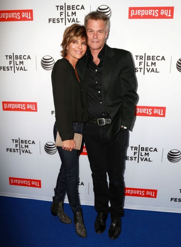 Lisa Rinna et son mari Harry Hamlin à une réception lors du "2015 Tribeca Film Festival LA Kickoff " à Los Angeles, le 23 mars 2015. 
