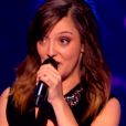 Camille Lellouche, le 28 mars 2015 dans l'épreuve finale de The Voice 4 sur TF1.