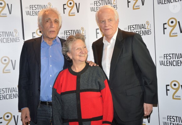 Gérard Darmon, Marthe Villalonga, André Dussolier - Photocall de la cérémonie de clôture du 5ème Festival2cinéma de Valenciennes, le 28 mars 2015