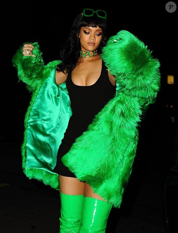 Rihanna se rend au restaurant Giorgio Baldi à Santa Monica, à l'issue des iHeartRadio Music Awards. Le 29 mars 2015.