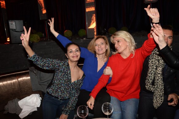 Exclusif - Saïda Jawad, Valérie Trierweiler et Sophie Albou, créatrice de la marque Paul & Joe à la soirée Ladies du jeudi à l'Arc à Paris, le 19 mars 2015.