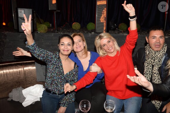 Exclusif - Saïda Jawad, Valérie Trierweiler et Sophie Albou, créatrice de la marque Paul & Joe à la soirée Ladies du jeudi à l'Arc à Paris, le 19 mars 2015.