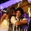 Lucie Lucas, sublime en robe de mariée, avec Benoît Michel dans l'épisode final de la saison 5 de Clem "Ça y est je marie ma fille", le lundi 30 mars 2015 sur TF1