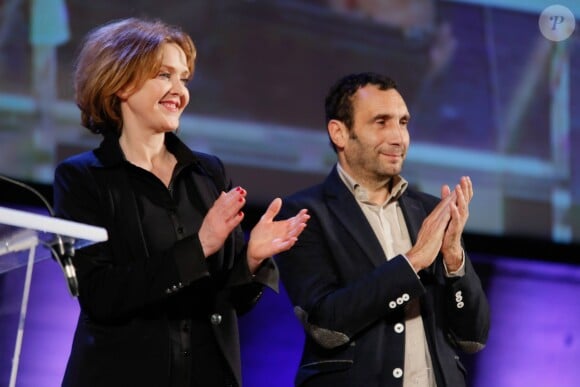 Agnès Soral, Zinédine Soualem - Cérémonie du 10e prix Henri Langlois à la maison de l'UNESCO à Paris le 30 mars 2015.