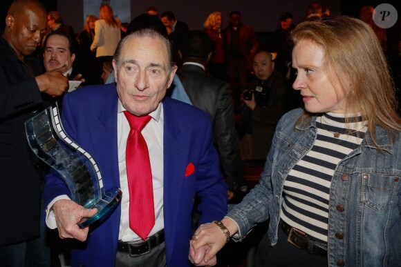 Pierre Etaix et sa femme Odile Crepin - Cérémonie du 10e prix Henri Langlois à la maison de l'UNESCO à Paris le 30 mars 2015.