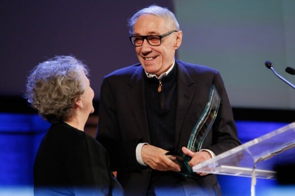 Marthe Villalonga, André Téchiné - Cérémonie du 10e prix Henri Langlois à la maison de l'UNESCO à Paris le 30 mars 2015.