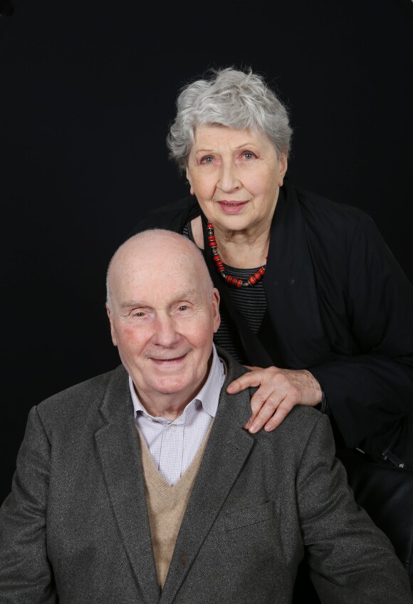 Exclusif - Michel Bouquet et son épouse Juliette Carré - Studio du 10e prix Henri Langlois à la maison de l'UNESCO à Paris le 30 mars 2015.