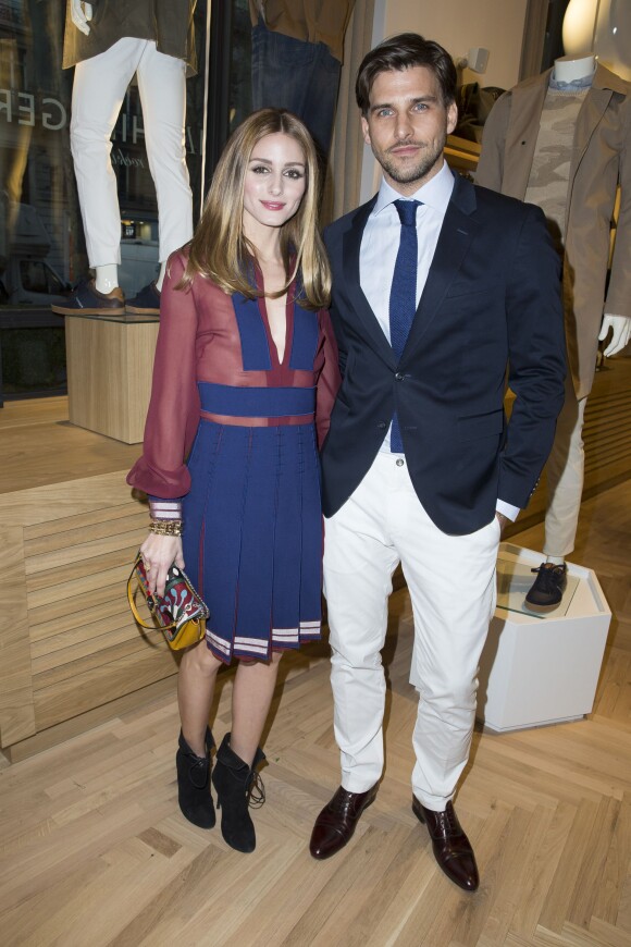 Olivia Palermo et et son mari Johannes Huebl  à l'Inauguration de la boutique Tommy Hilfiger Bd des Capucines à Paris le 31 mars 2015.