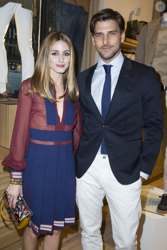 Olivia Palermo et et son mari Johannes Huebl à l'Inauguration de la boutique Tommy Hilfiger Bd des Capucines à Paris le 31 mars 2015.