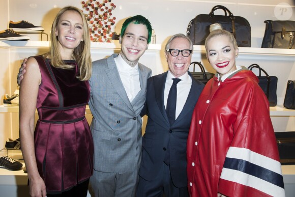 Dee Hilfiger, Richard Hilfiger, Tommy Hilfiger et Rita Ora à l'Inauguration de la boutique Tommy Hilfiger Bd des Capucines à Paris le 31 mars 2015.