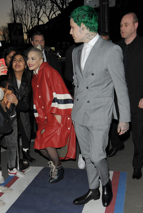 Richard Hilfiger et sa compagne Rita Ora  à l'Inauguration de la boutique Tommy Hilfiger Bd des Capucines à Paris le 31 mars 2015.
