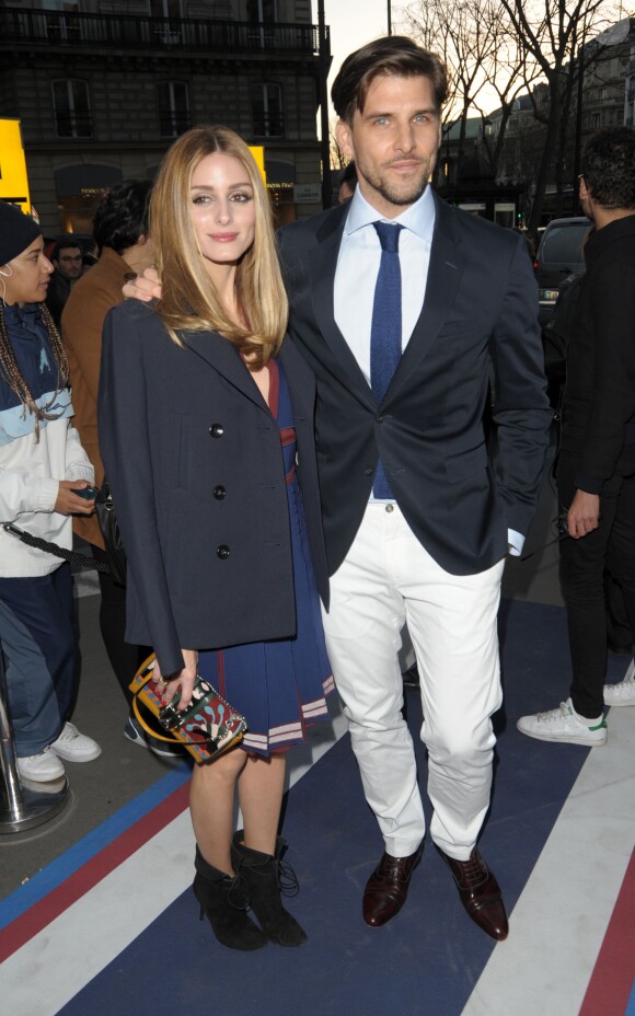 Olivia Palermo et son mari Johannes Huebl  à l'Inauguration de la boutique Tommy Hilfiger Bd des Capucines à Paris le 31 mars 2015.