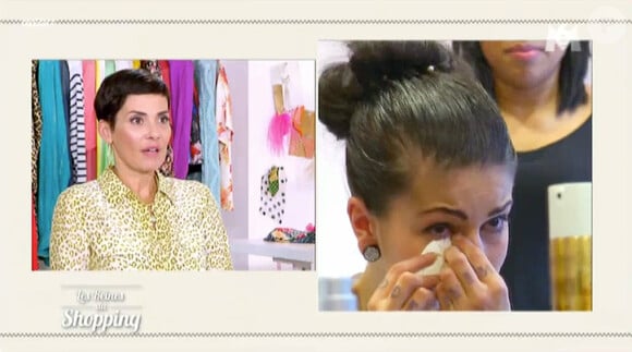 Clarisse, perd ses moyens et pleure dans les Reines du shopping (M6) . Le 31 mars 2015.