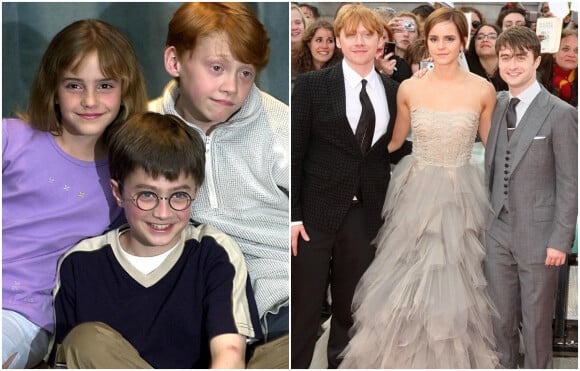 Daniel Radcliff / Emma Watson / Rupert Grint
Le trio en 2000 / Le trio en 2011