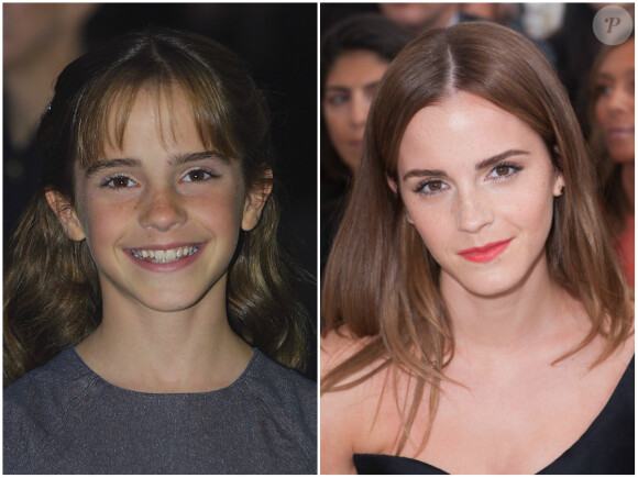 Emma Watson en 2001 / Emma Watson en 2015.