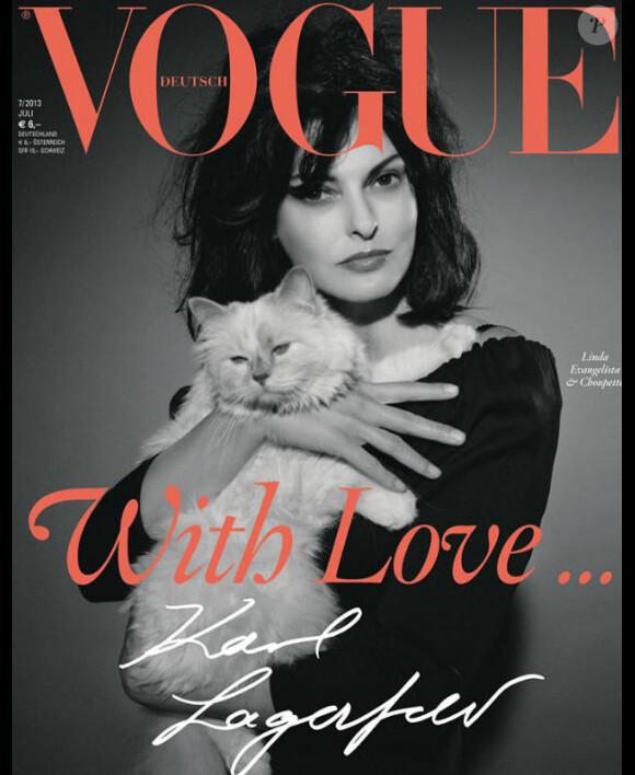 Linda Evangelista et Choupette pour Vogue