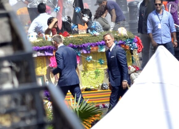Daniel Craig dans une séquence sportive de Spectre à Mexico le 25 mars 2015.